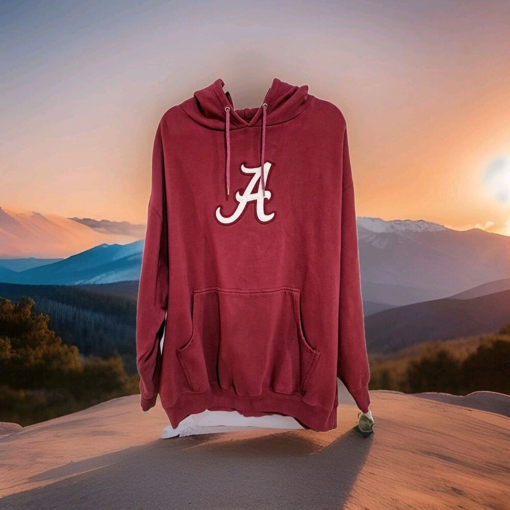 Vintage 90s Alabama Crimson Tide Hoodie AS Sports Distressed Red 2XL Roll Tide